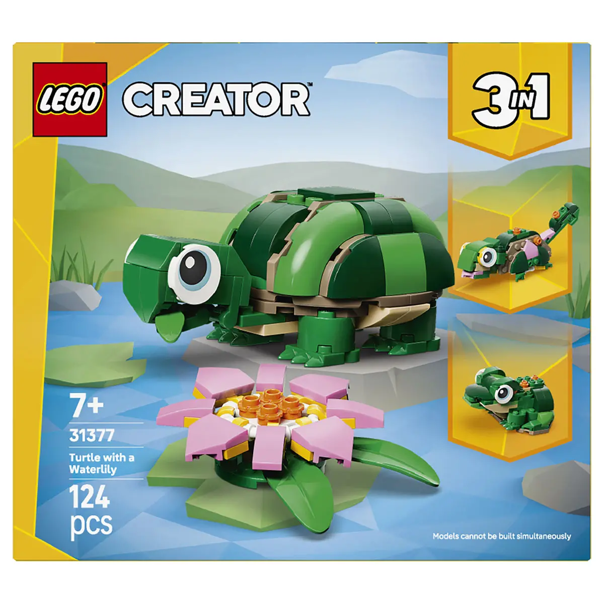 Lego Creator 3-In-1 Turtle With A Water Lily Flower 31377 Building Set 1
