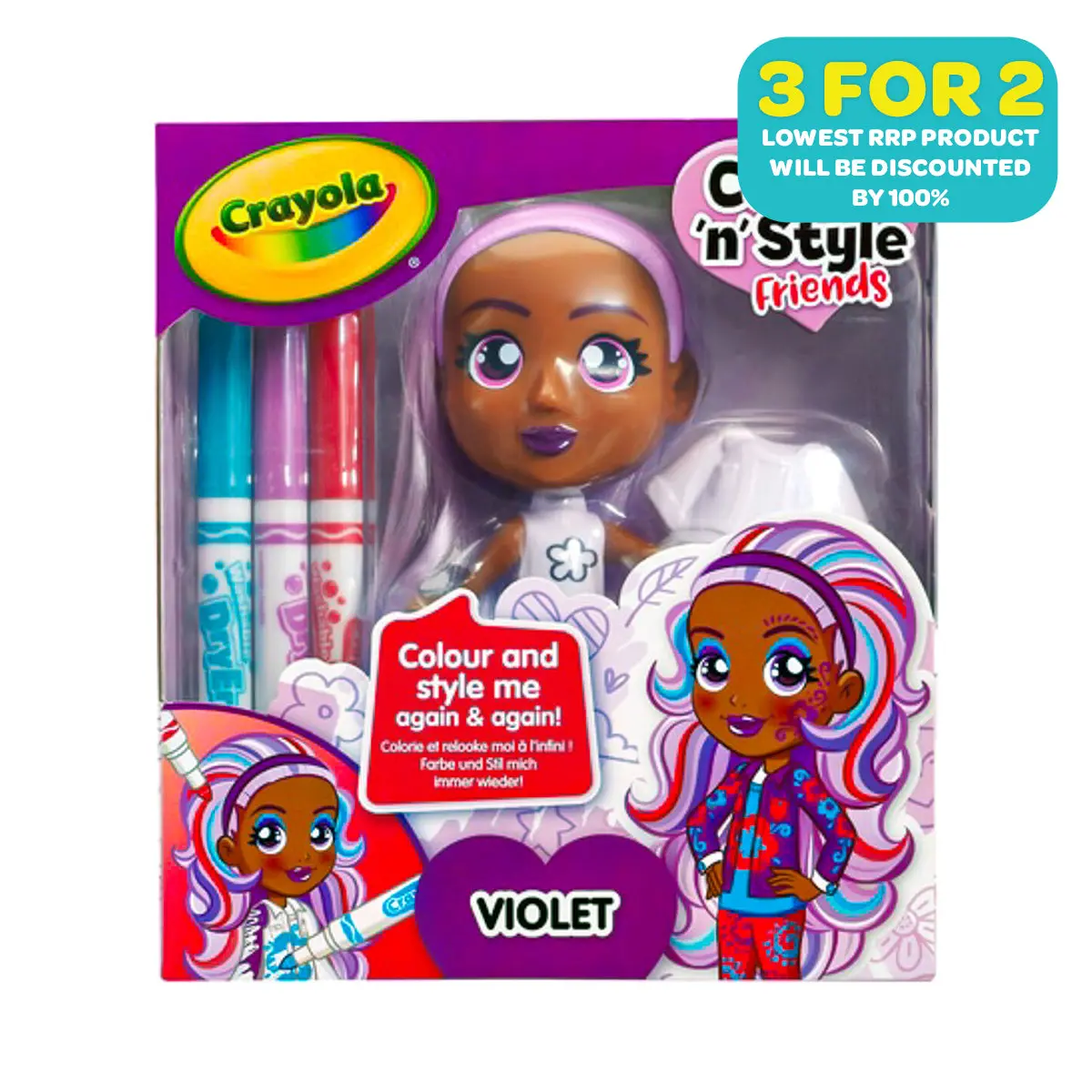 Crayola Colour 'N' Style Friends Violet Doll 1