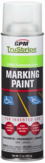 Gpm Trustripe Invmrk-13 17 Oz Can Of Fluorescent Glow Green Inverted Marking Paint - Quantity Of 6 1