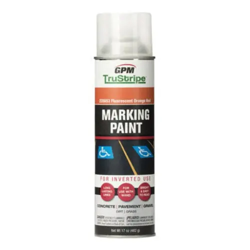 Gpm Trustripe Invmrk-11 17 Oz Can Of Fluorescent Orange Red Inverted Marking Paint - Quantity Of 2 1