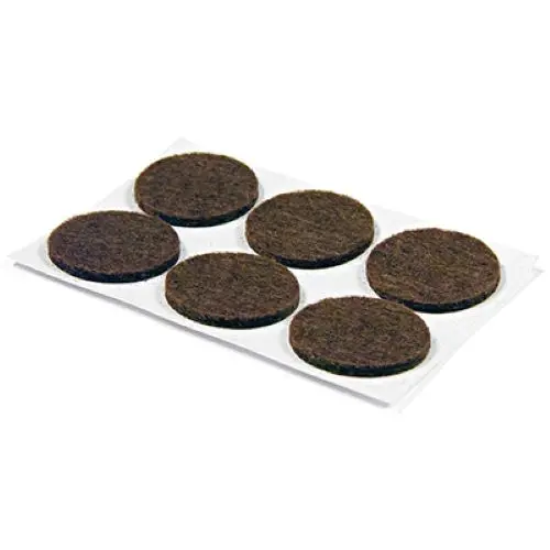 Tru-Guard 23150Tv 6-Pack Of 3/4" Brown Round Self Adhesive Felt Cupboard Door Bumpers - Quantity Of 40 1