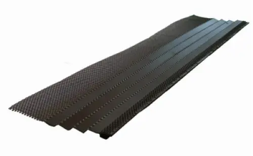 Amerimax 6380X 36" Dark Gray Steel K-Style Mesh Hoover Dam Gutter Cover Guard - Quantity Of 3 1