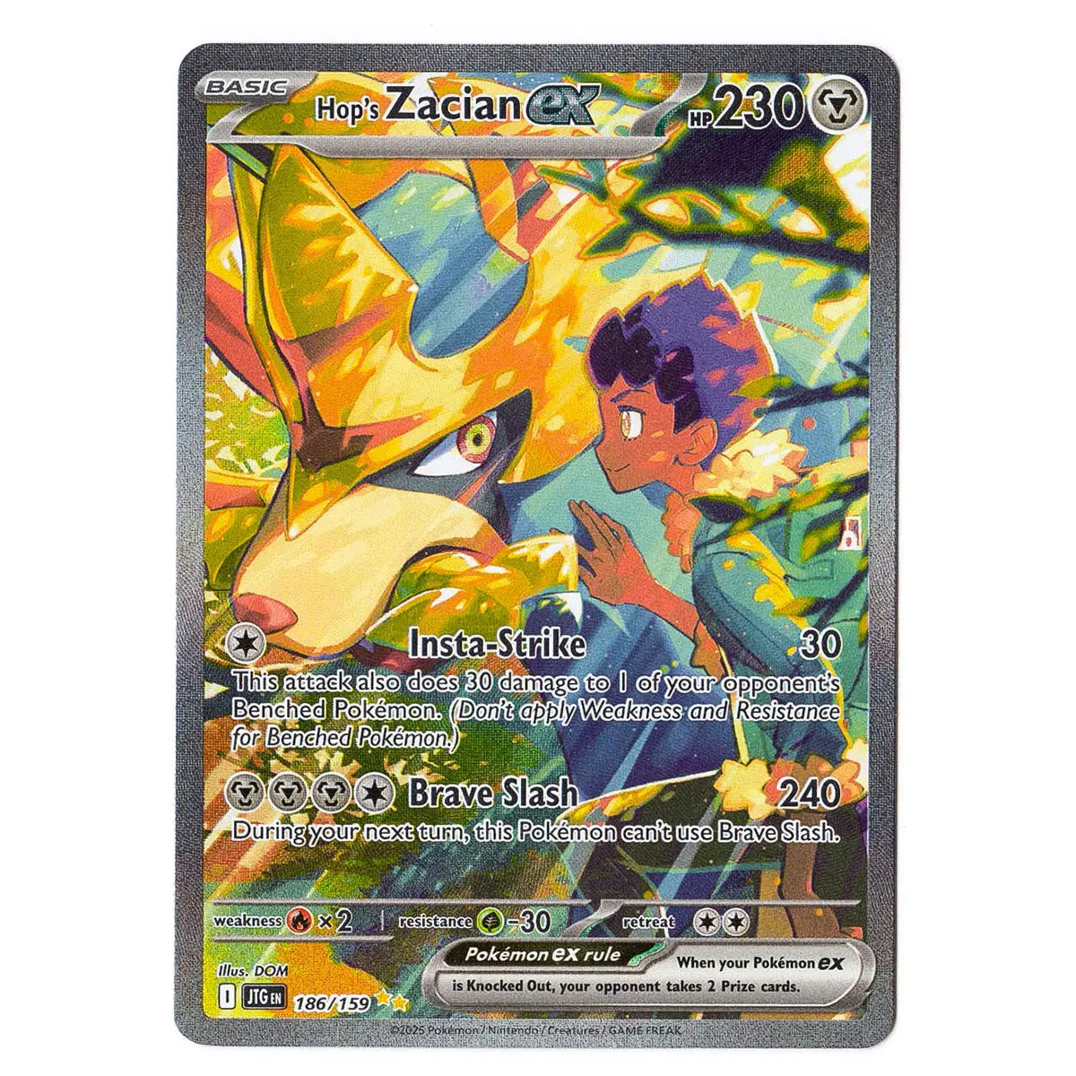 Hop's Zacian Ex #186/159 Pokémon Sv09: Journey Together 1