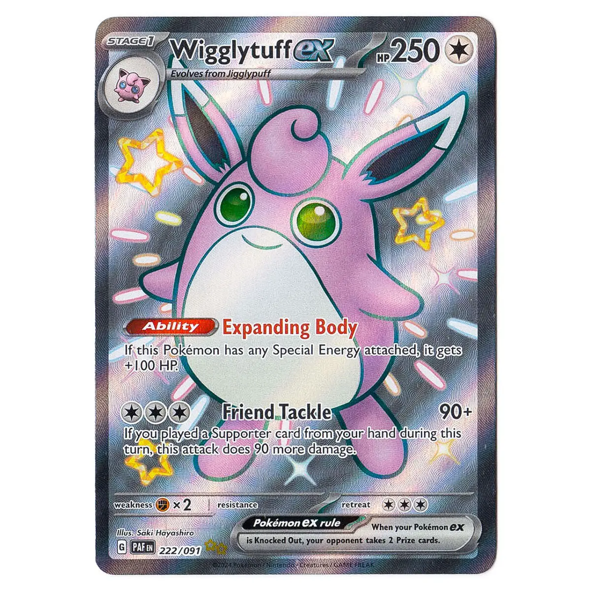 Wigglytuff Ex #222/091 Pokémon Sv: Paldean Fates 1