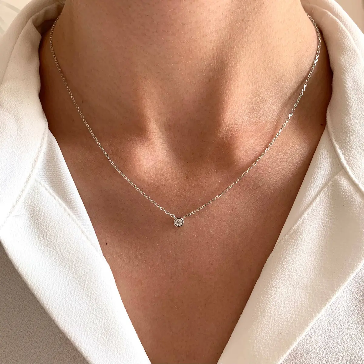 Victoire Collection - 18K Gold Plated Necklace: Silver 2