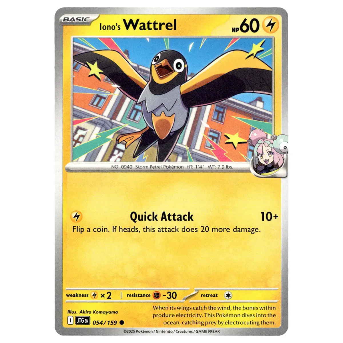 Iono's Wattrel #054/159 Pokémon Sv09: Journey Together 1