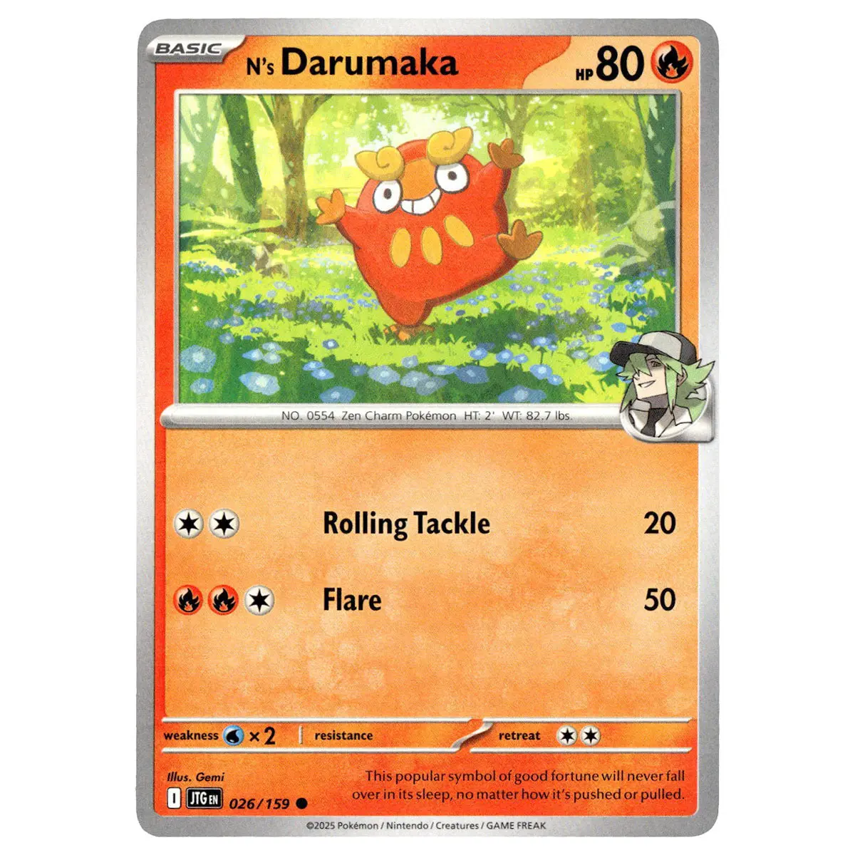 N's Darumaka #026/159 Pokémon Sv09: Journey Together 1