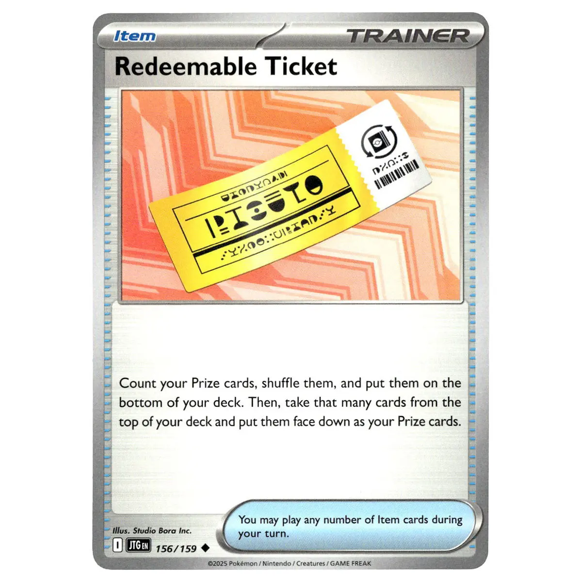 Redeemable Ticket #156/159 Pokémon Sv09: Journey Together 1
