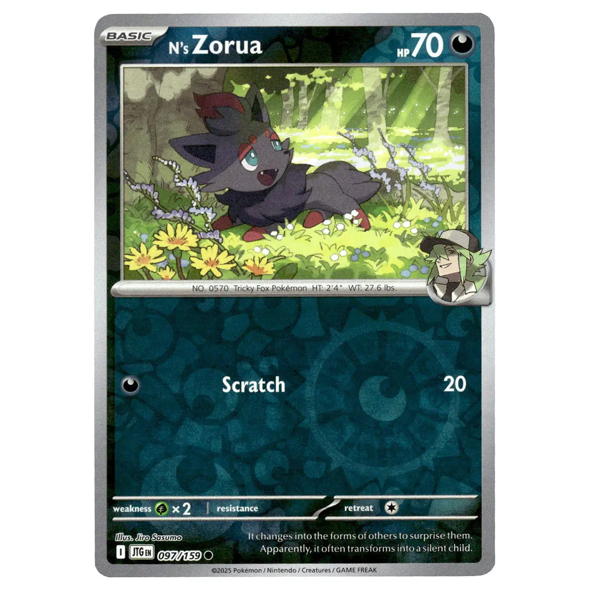 N's Zorua #097/159 Pokémon Sv09: Journey Together Reverse Holo 1
