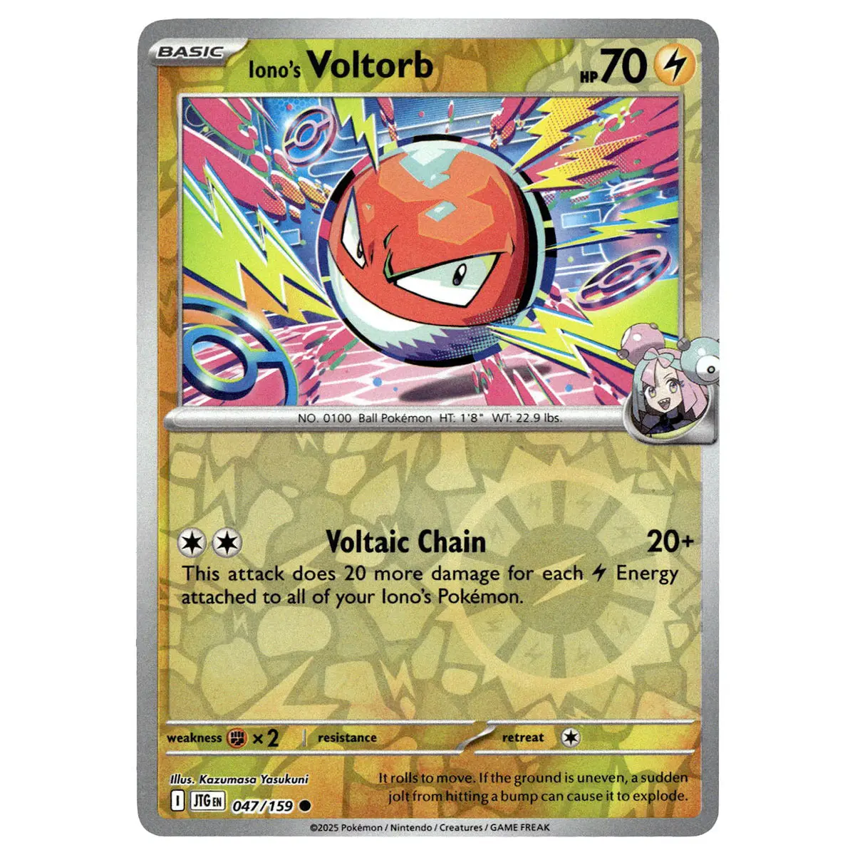 Iono's Voltorb #047/159 Pokémon Sv09: Journey Together Reverse Holo 1
