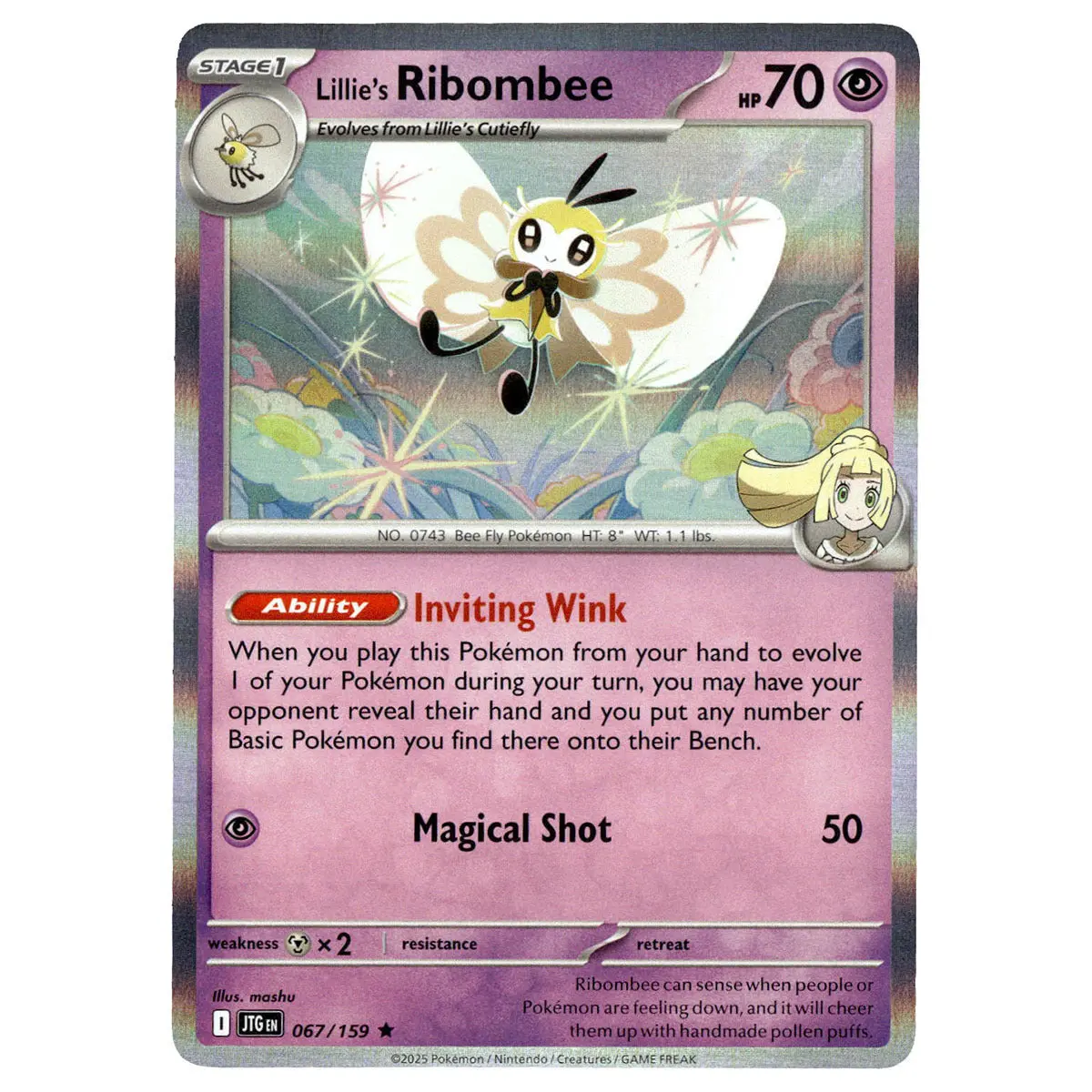 Lillie's Ribombee #067/159 Pokémon Sv09: Journey Together 1
