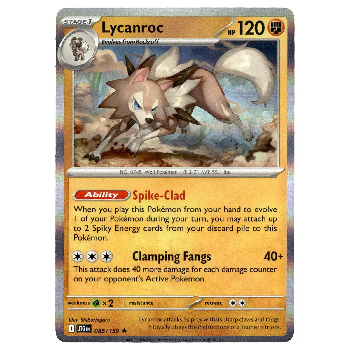 Lycanroc #085/159 Pokémon Sv09: Journey Together 1