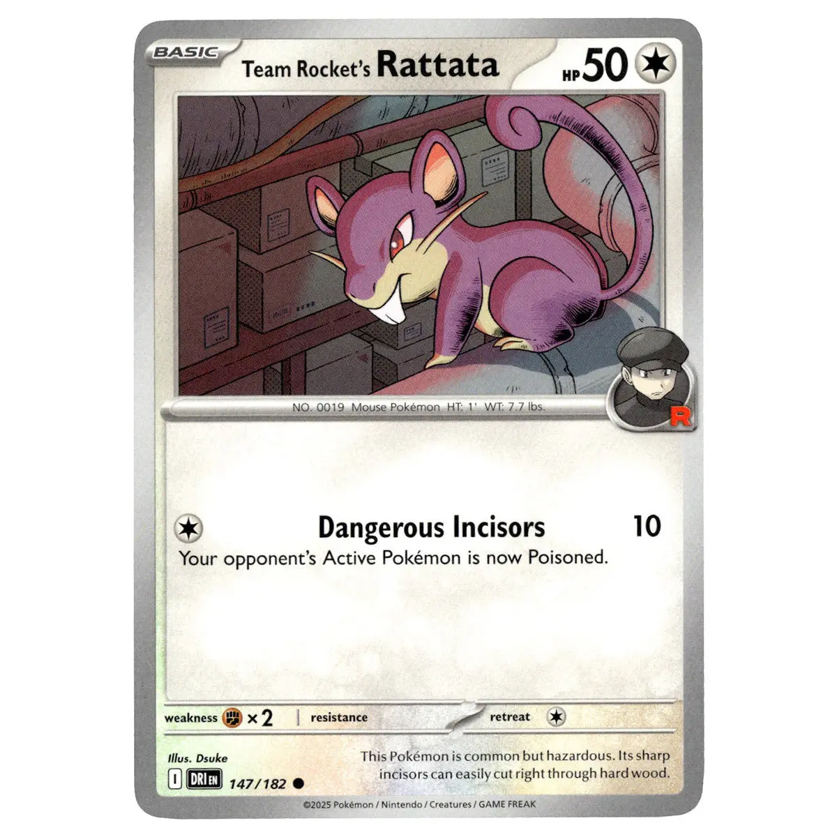 Team Rocket's Rattata #147/182 Pokémon Sv10: Destined Rivals 1