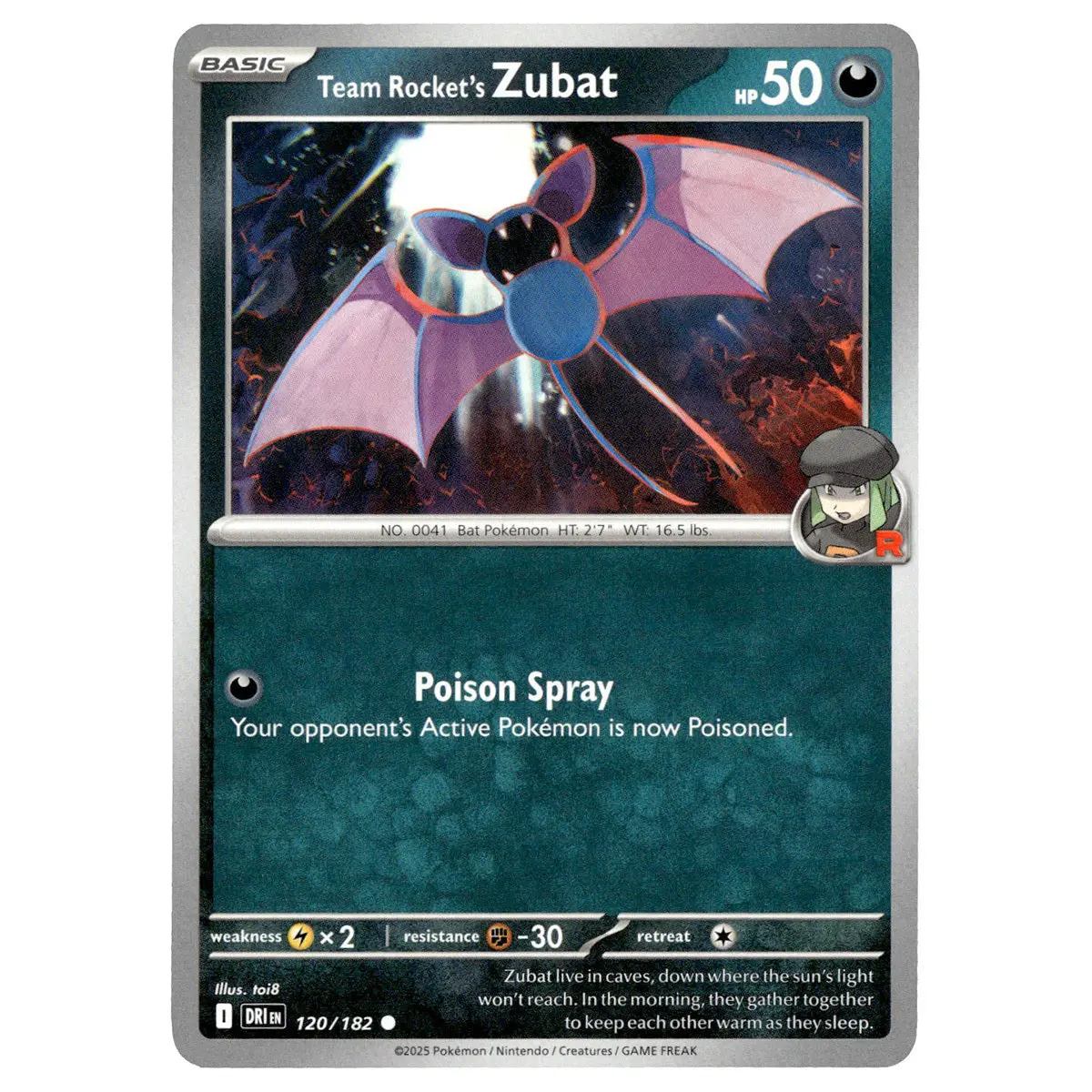 Team Rocket's Zubat #120/182 Pokémon Sv10: Destined Rivals 1