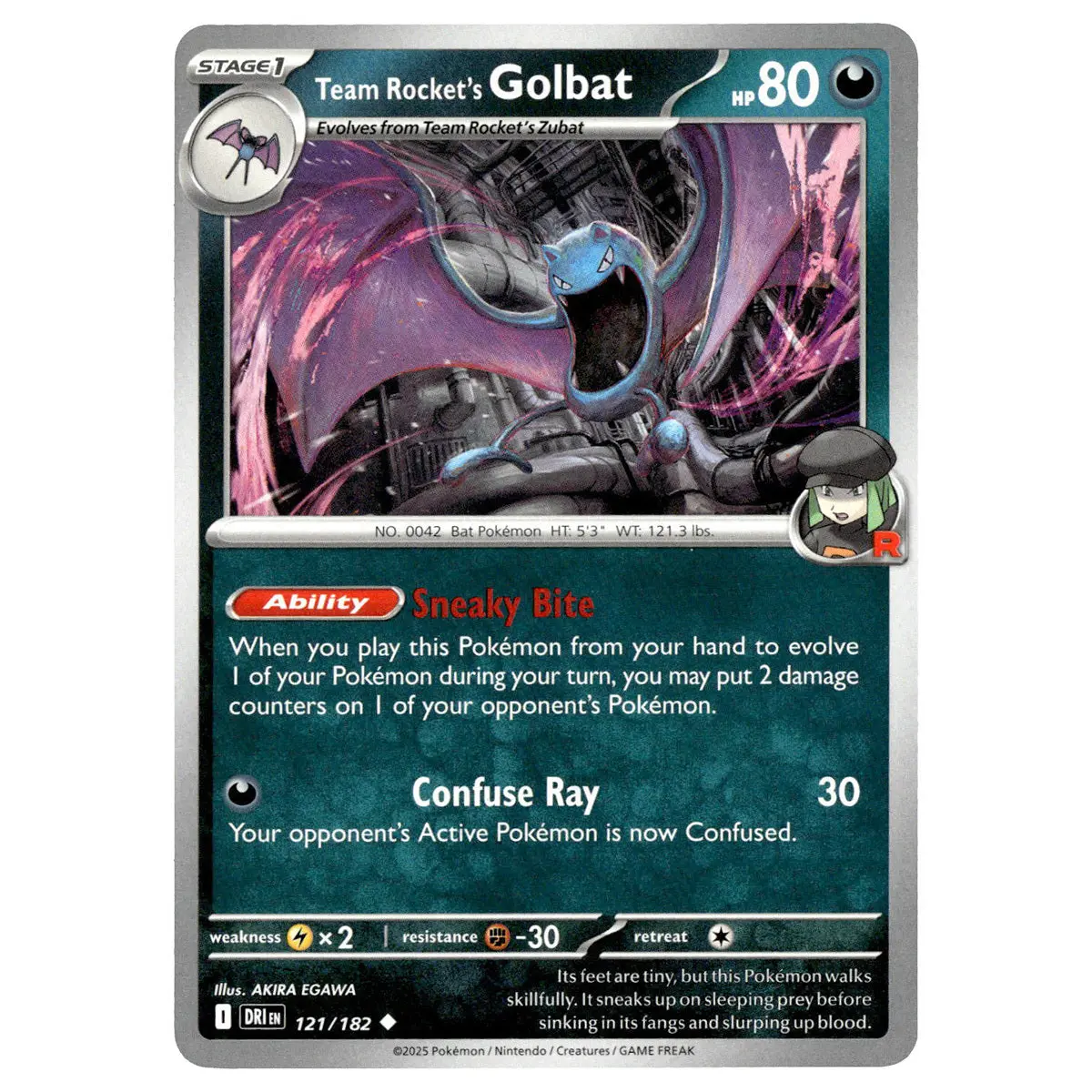 Team Rocket's Golbat #121/182 Pokémon Sv10: Destined Rivals 1
