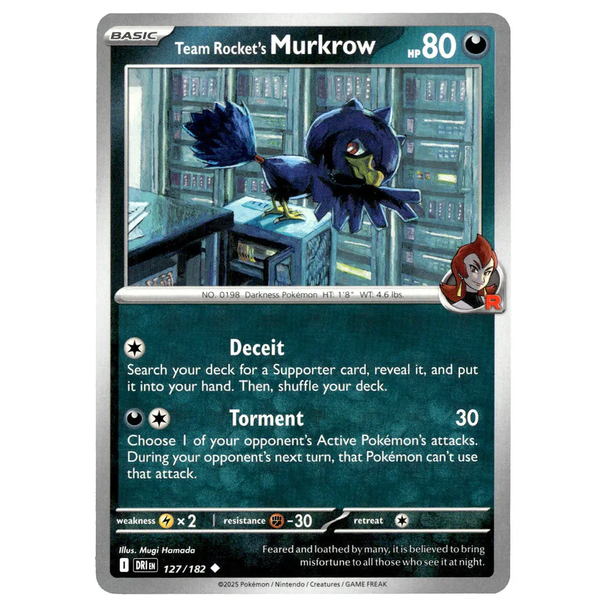 Team Rocket's Murkrow #127/182 Pokémon Sv10: Destined Rivals 1
