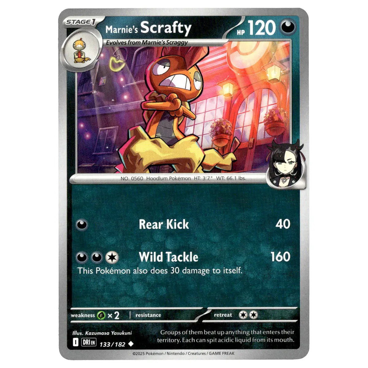 Marnie's Scrafty #133/182 Pokémon Sv10: Destined Rivals 1