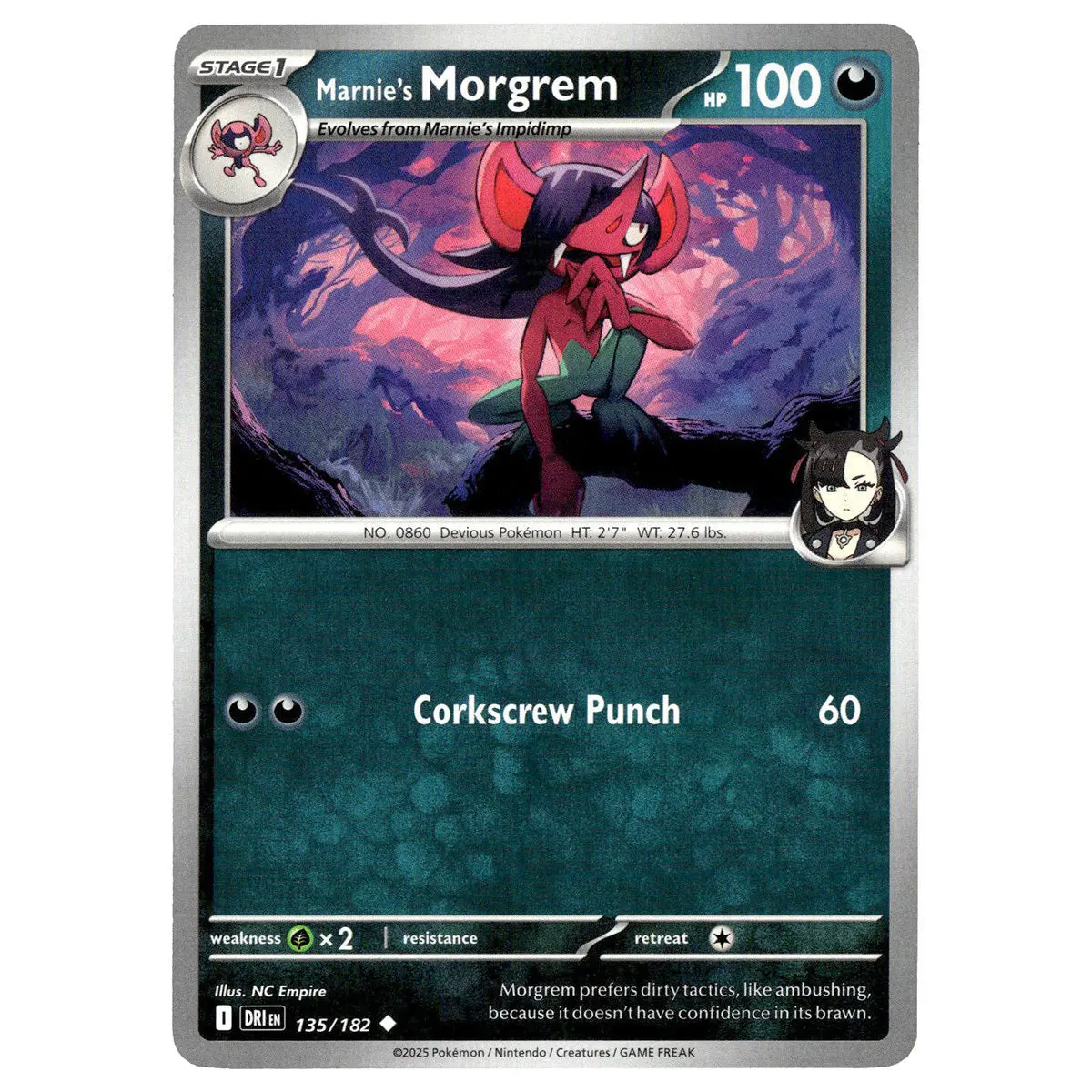 Marnie's Morgrem #135/182 Pokémon Sv10: Destined Rivals 1