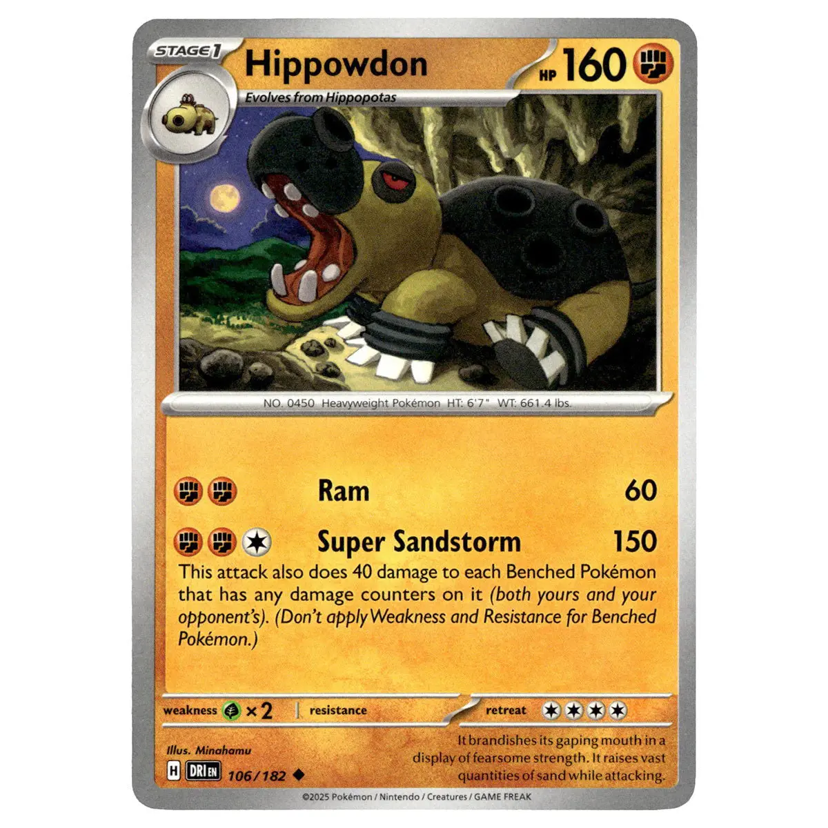 Hippowdon #106/182 Pokémon Sv10: Destined Rivals 1