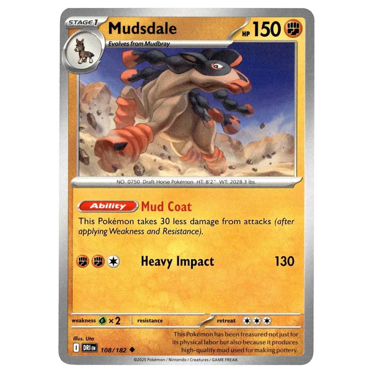Mudsdale #108/182 Pokémon Sv10: Destined Rivals 1