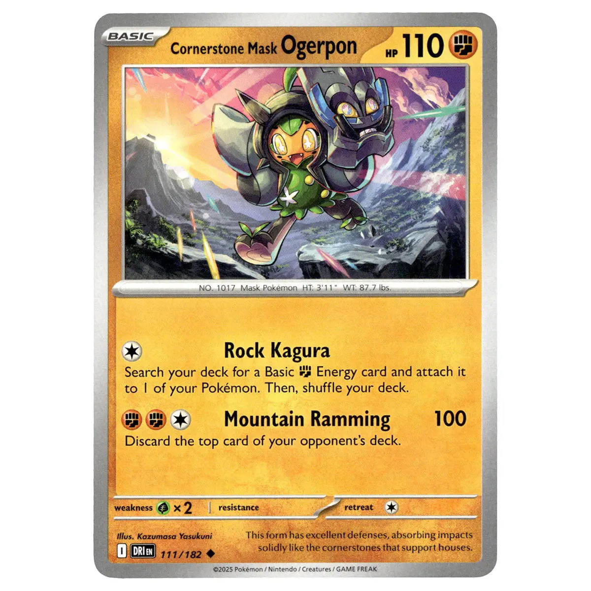 Cornerstone Mask Ogerpon #111/182 Pokémon Sv10: Destined Rivals 1