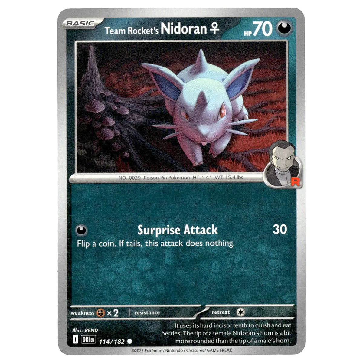 Team Rocket's Nidoran F #114/182 Pokémon Sv10: Destined Rivals 1