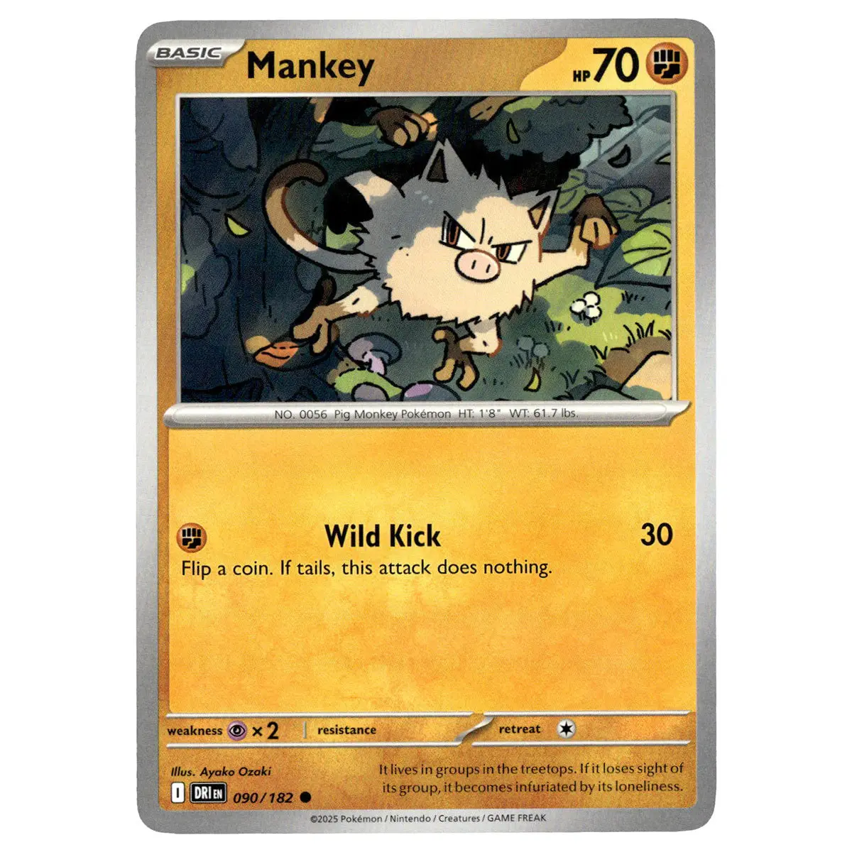 Mankey #090/182 Pokémon Sv10: Destined Rivals 1