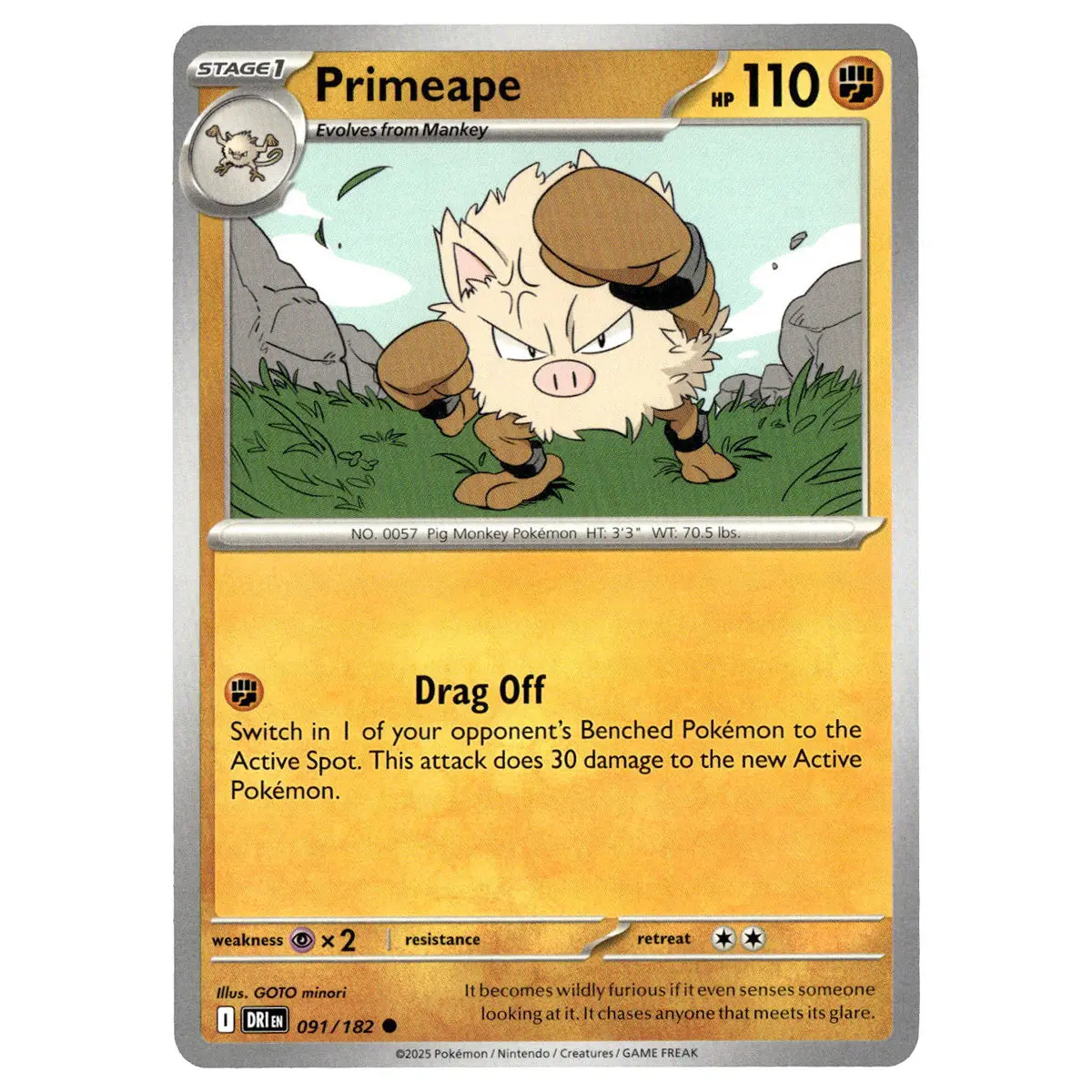 Primeape #091/182 Pokémon Sv10: Destined Rivals 1