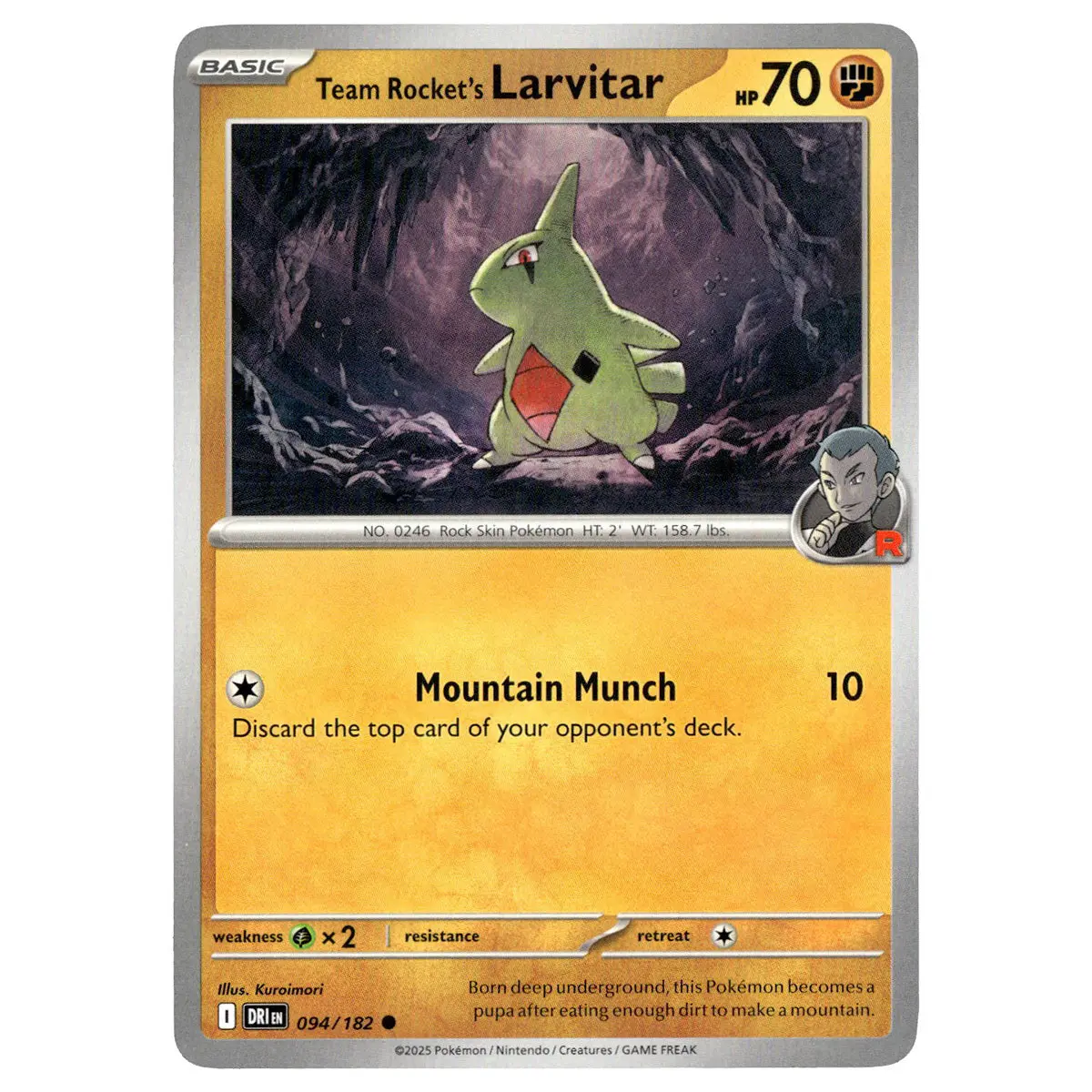 Team Rocket's Larvitar #094/182 Pokémon Sv10: Destined Rivals 1