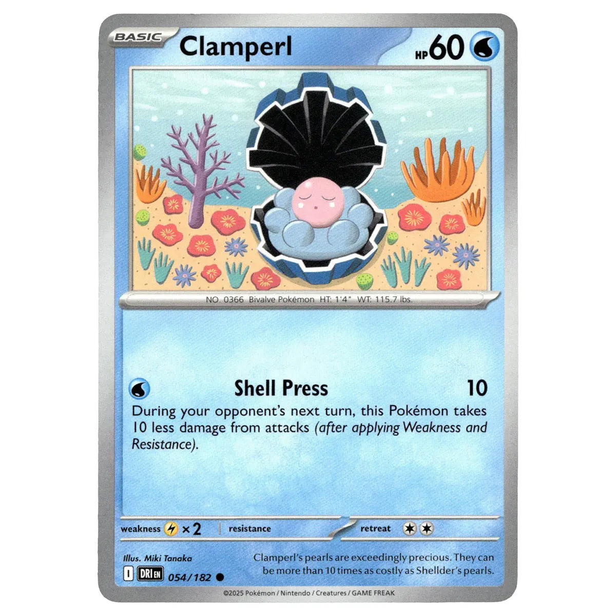 Clamperl #054/182 Pokémon Sv10: Destined Rivals 1