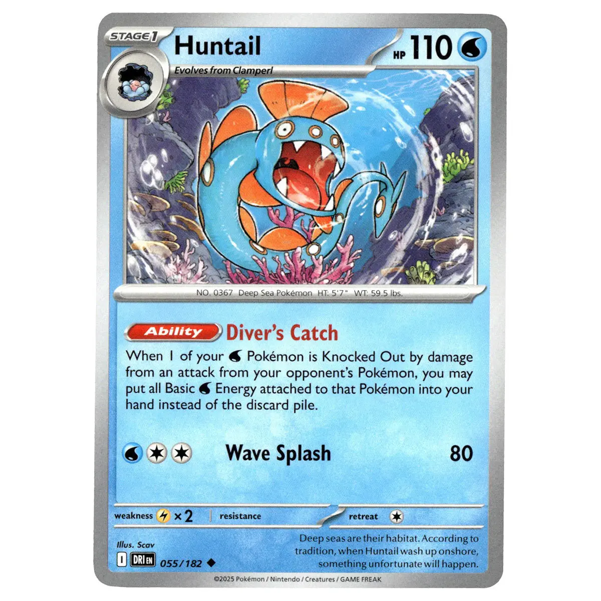 Huntail #055/182 Pokémon Sv10: Destined Rivals 1