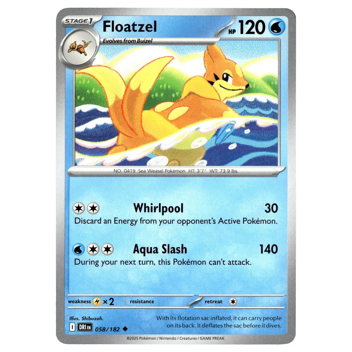 Floatzel #058/182 Pokémon Sv10: Destined Rivals 1