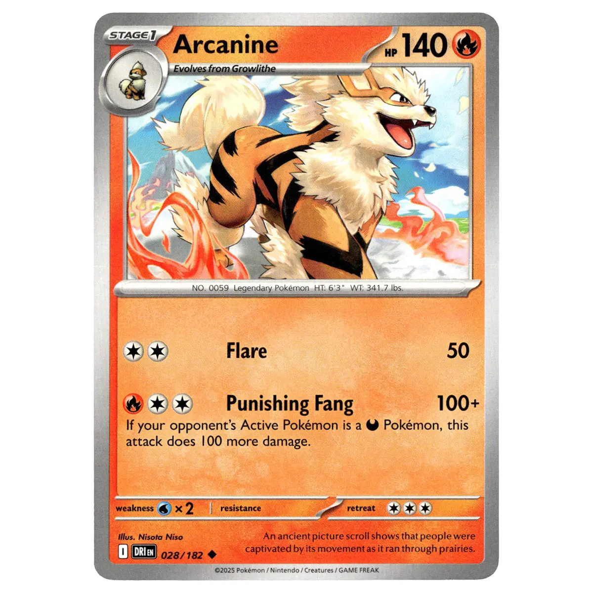 Arcanine #028/182 Pokémon Sv10: Destined Rivals 1