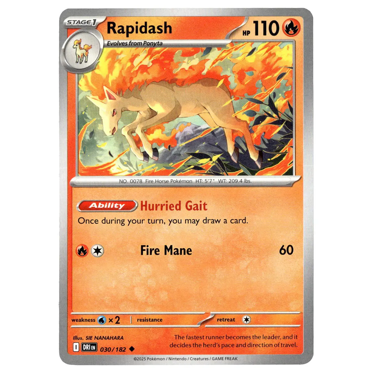 Rapidash #030/182 Pokémon Sv10: Destined Rivals 1