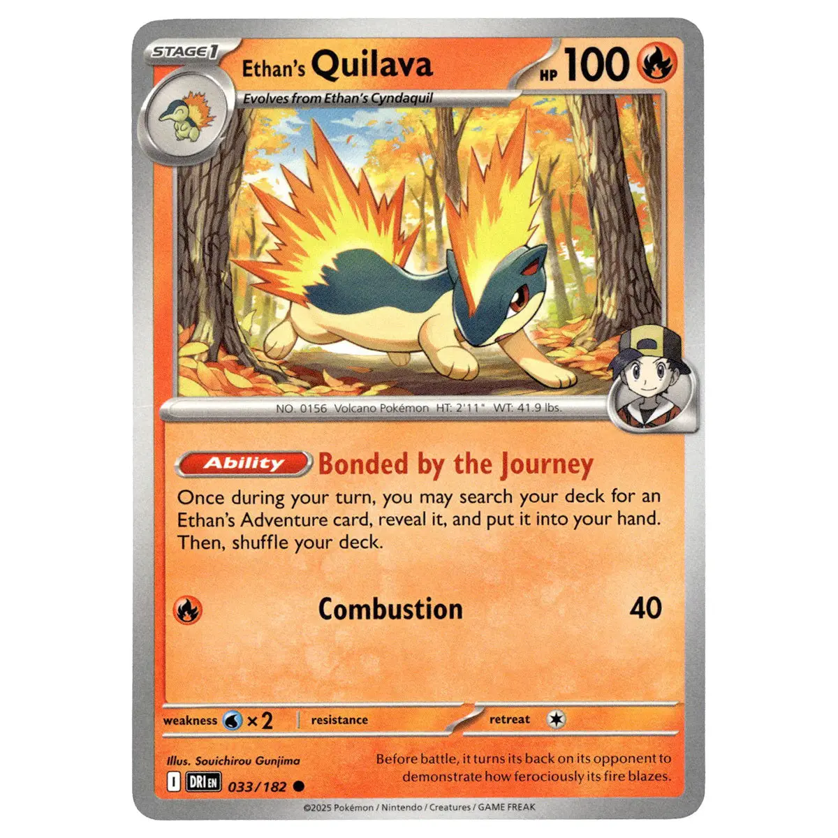 Ethan's Quilava #033/182 Pokémon Sv10: Destined Rivals 1