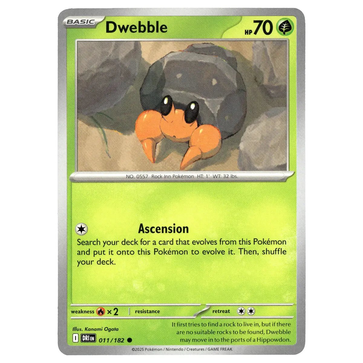 Dwebble #011/182 Pokémon Sv10: Destined Rivals 1