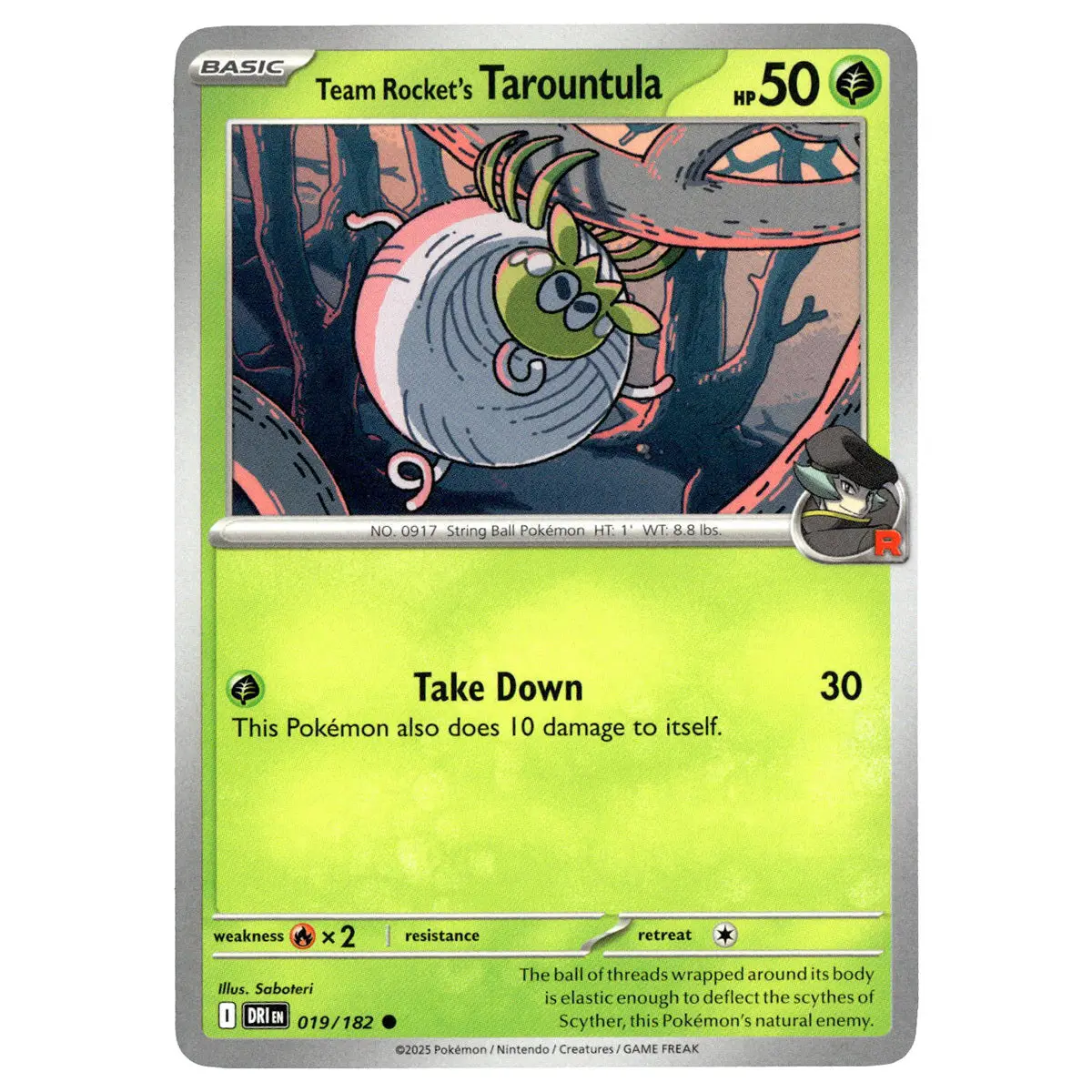 Team Rocket's Tarountula #019/182 Pokémon Sv10: Destined Rivals 1