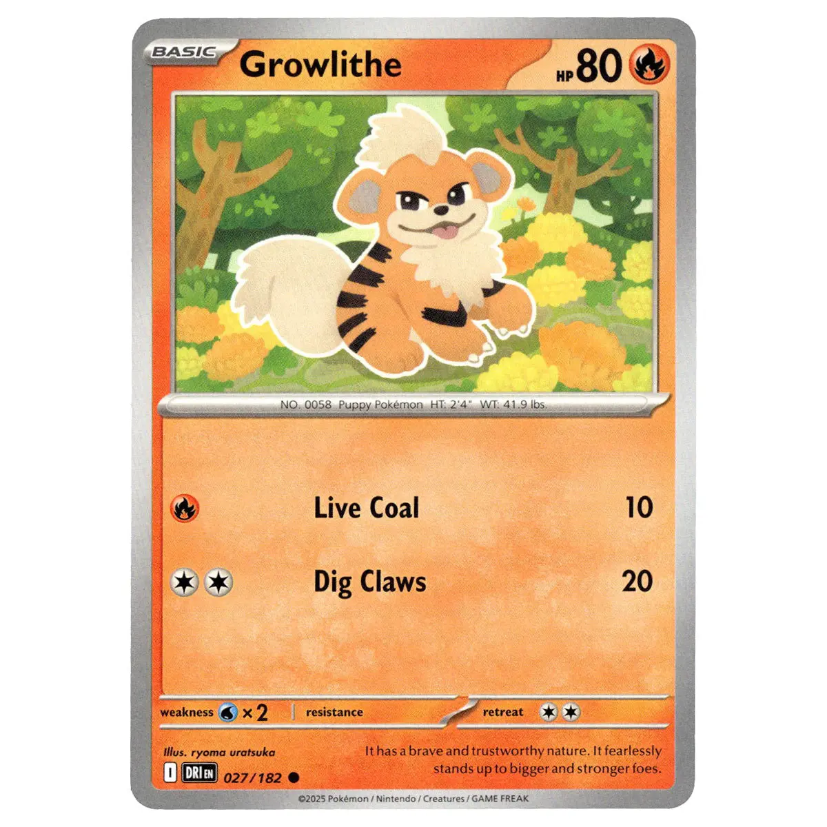 Growlithe #027/182 Pokémon Sv10: Destined Rivals 1