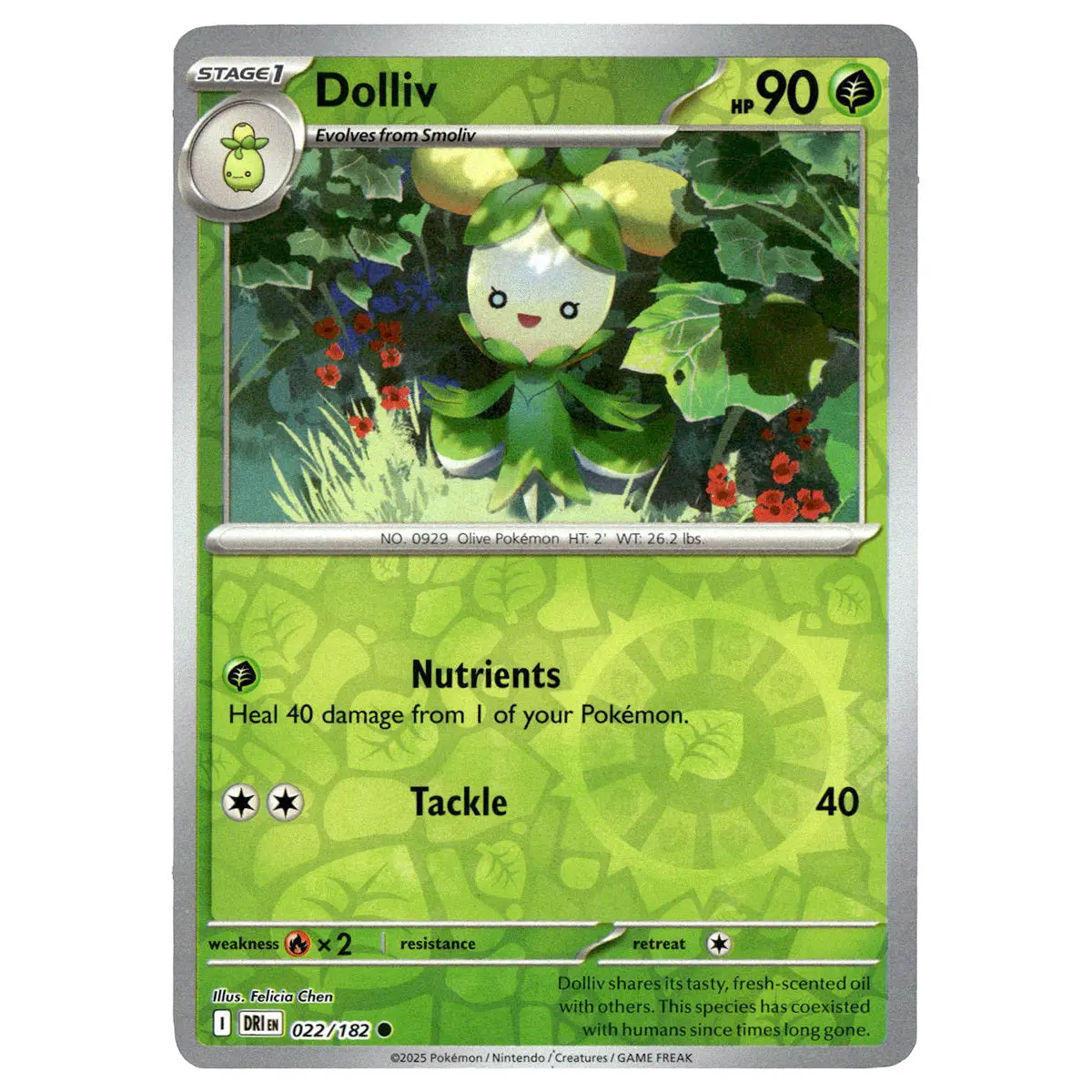 Dolliv #022/182 Pokémon Sv10: Destined Rivals Reverse Holo 1