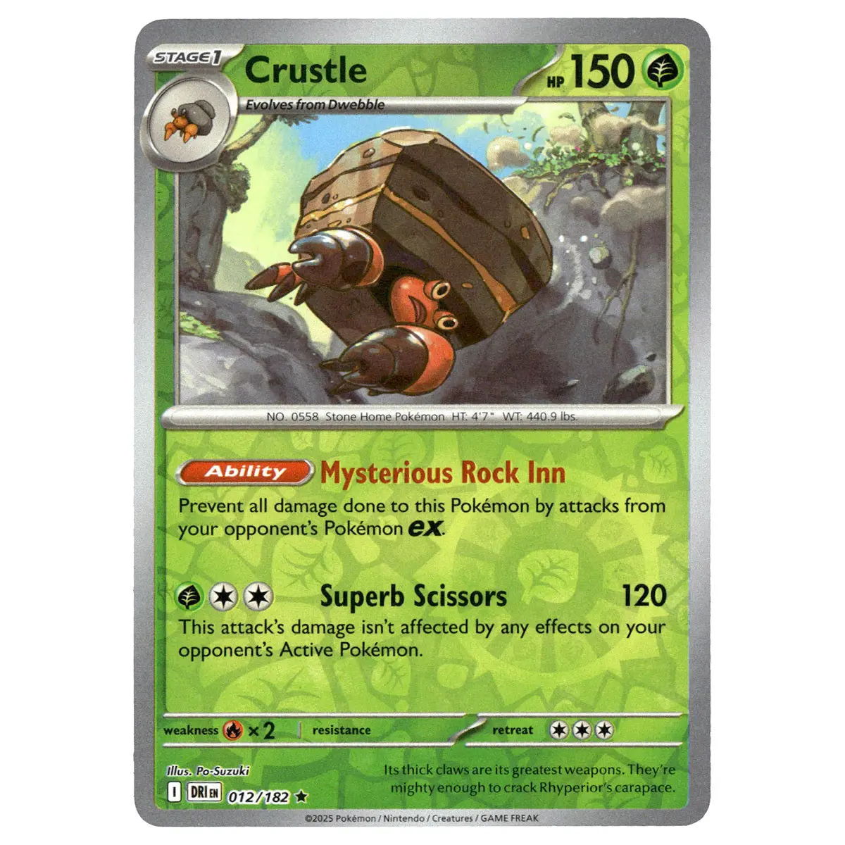 Crustle #012/182 Pokémon Sv10: Destined Rivals Reverse Holo 1