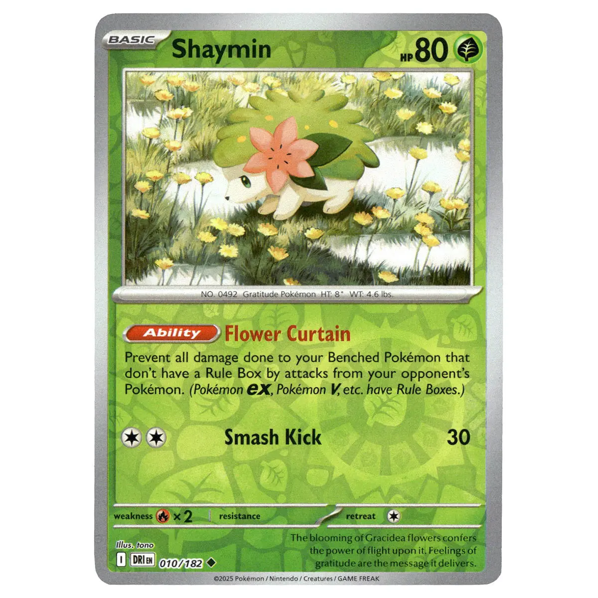 Shaymin #010/182 Pokémon Sv10: Destined Rivals Reverse Holo 1