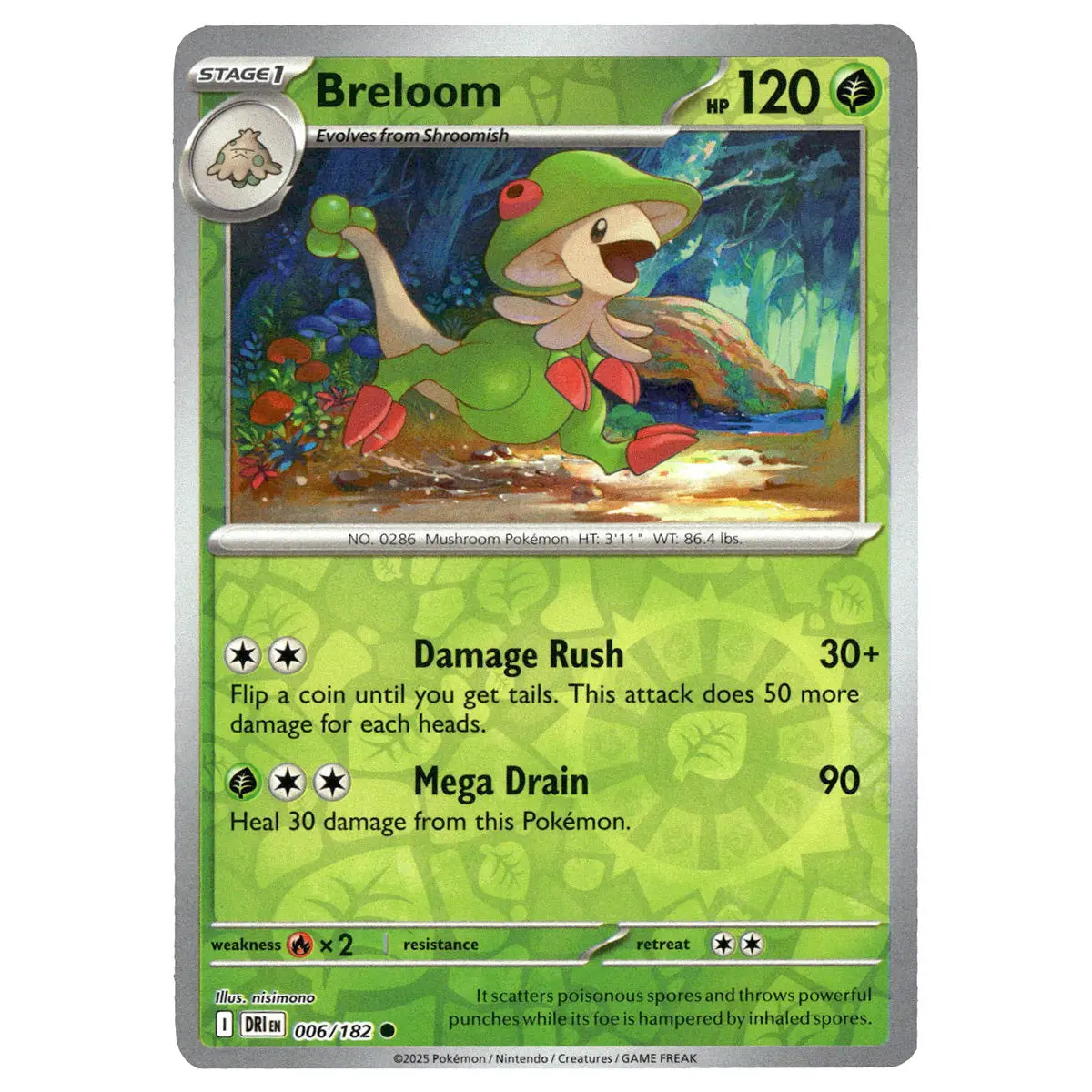 Breloom #006/182 Pokémon Sv10: Destined Rivals Reverse Holo 1