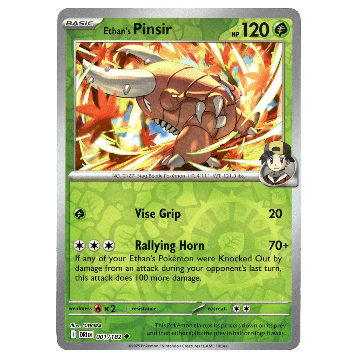 Ethan's Pinsir #001/182 Pokémon Sv10: Destined Rivals Reverse Holo 1