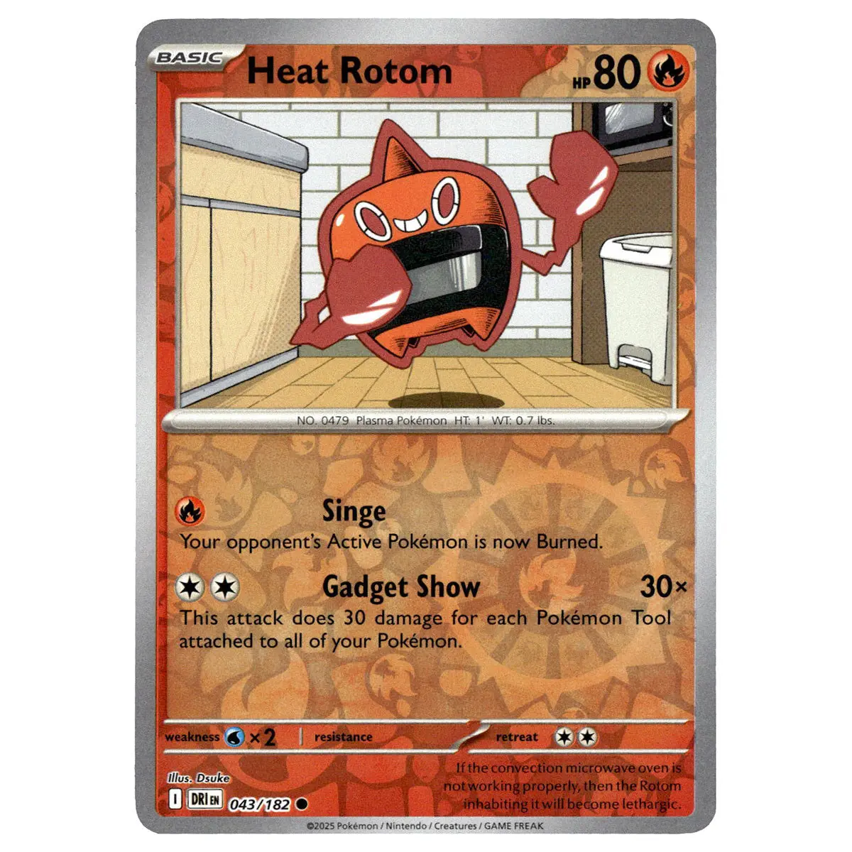 Heat Rotom #043/182 Pokémon Sv10: Destined Rivals Reverse Holo 1