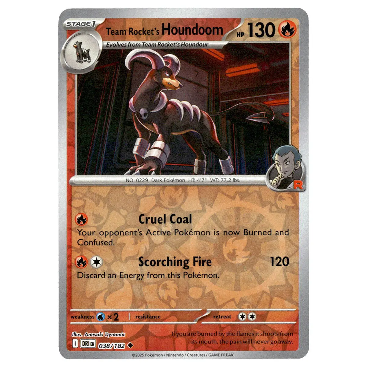Team Rocket's Houndoom #038/182 Pokémon Sv10: Destined Rivals Reverse Holo 1