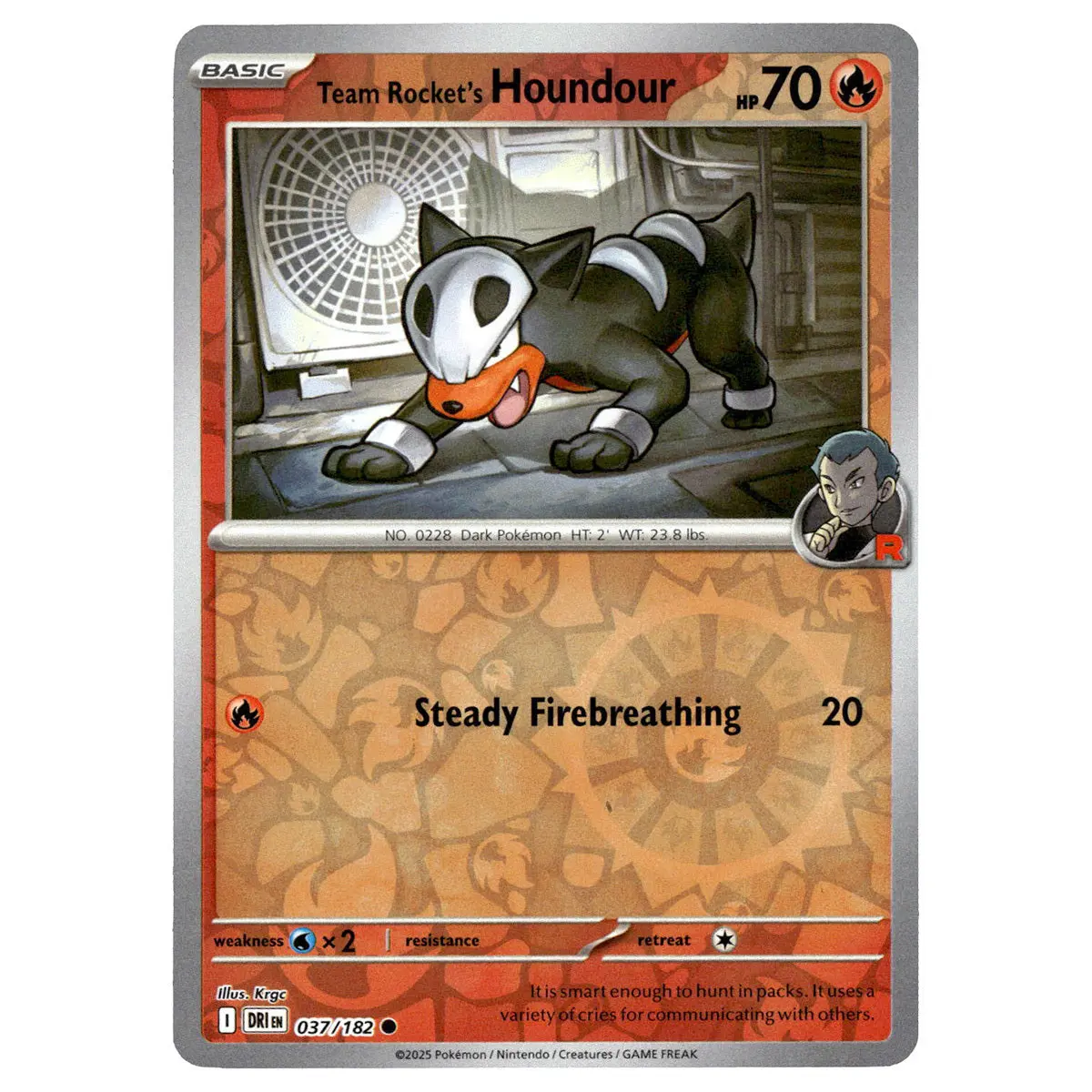 Team Rocket's Houndour #037/182 Pokémon Sv10: Destined Rivals Reverse Holo 1