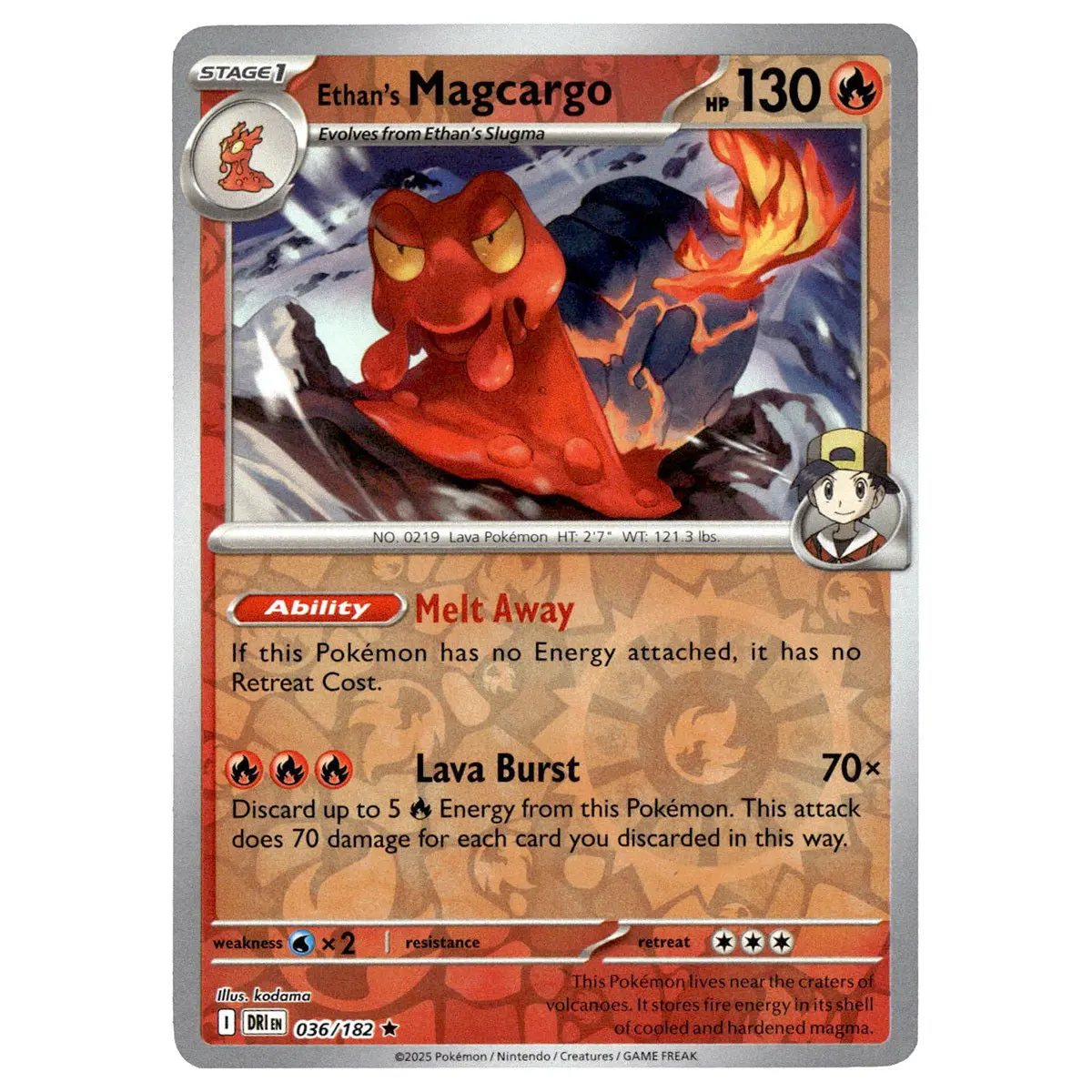 Ethan's Magcargo #036/182 Pokémon Sv10: Destined Rivals Reverse Holo 1