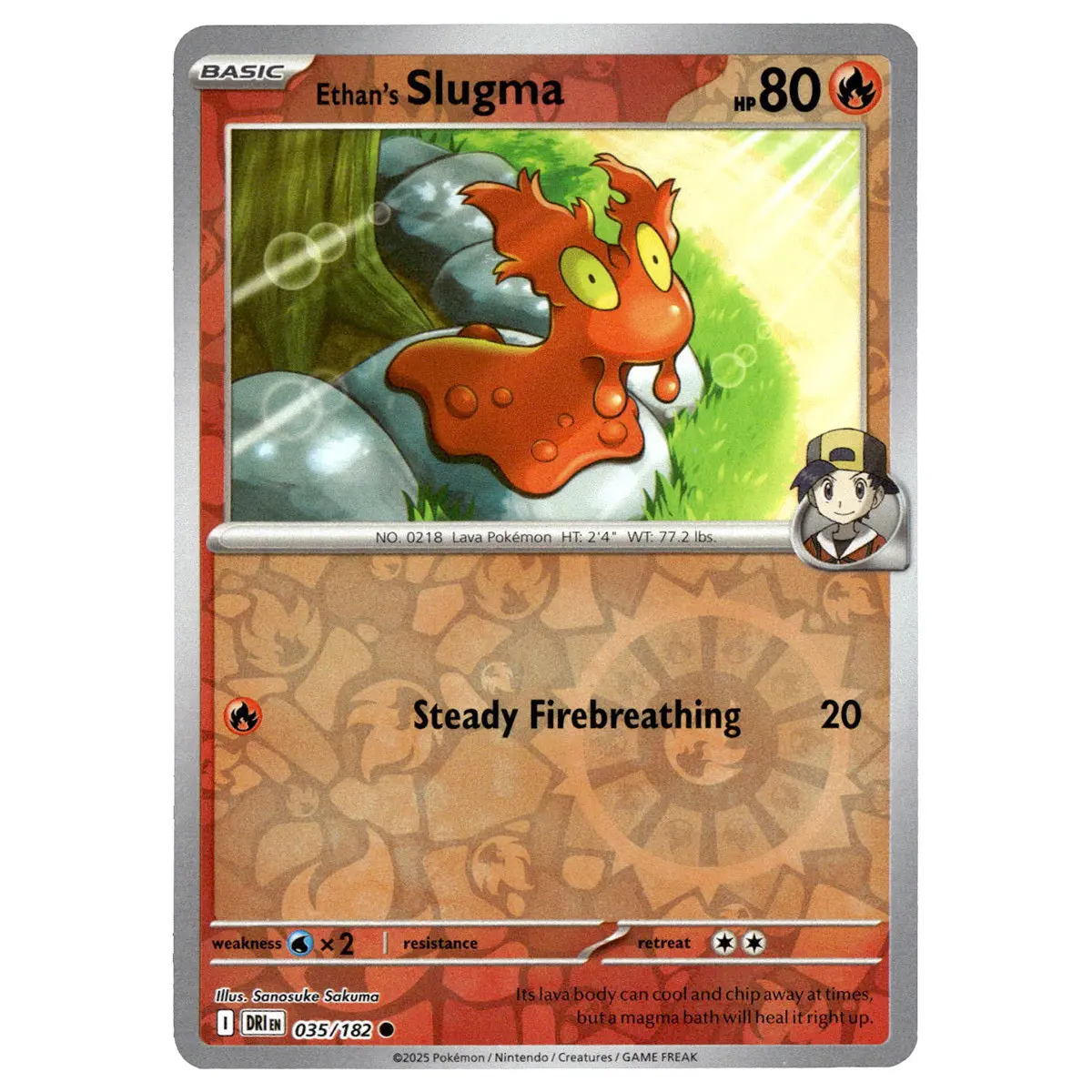 Ethan's Slugma #035/182 Pokémon Sv10: Destined Rivals Reverse Holo 1