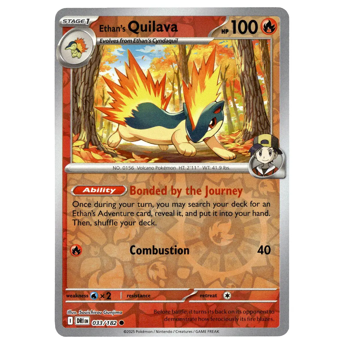 Ethan's Quilava #033/182 Pokémon Sv10: Destined Rivals Reverse Holo 1