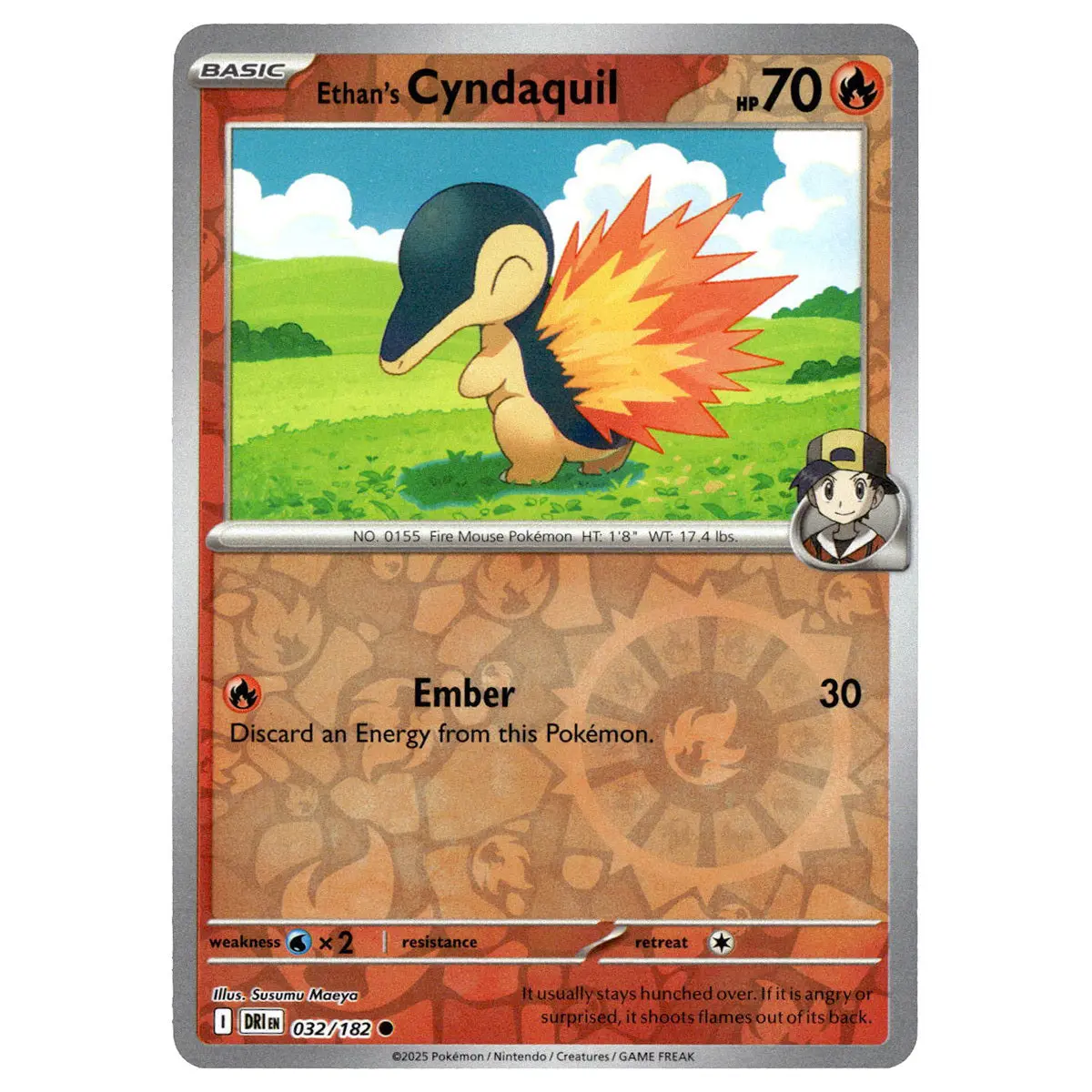 Ethan's Cyndaquil #032/182 Pokémon Sv10: Destined Rivals Reverse Holo 1